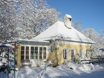 Winterlandschaft im Praxisgarten